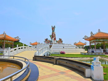 Statue against clear blue sky