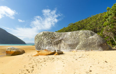 Scenic view of beach against sky