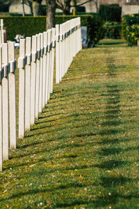 View of fence on field