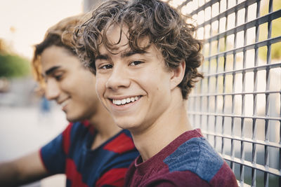 Close-up portrait of smiling boy