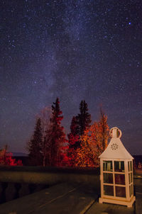 Scenic view of landscape against sky at night