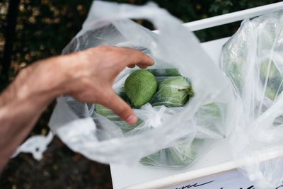 Midsection of person holding ice cream