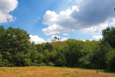 Ttetrahedron, steel tube structural pyramid or tetrahedron sculpture in bottrop, germany.