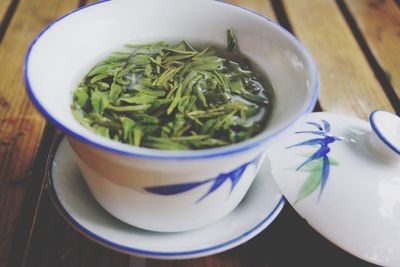 Close-up of herbal tea on table