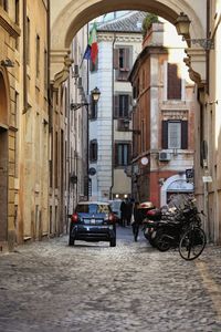 Bicycles on street in city