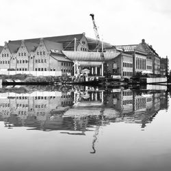 Reflection of built structures in water