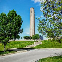 Liberty memorial against sky