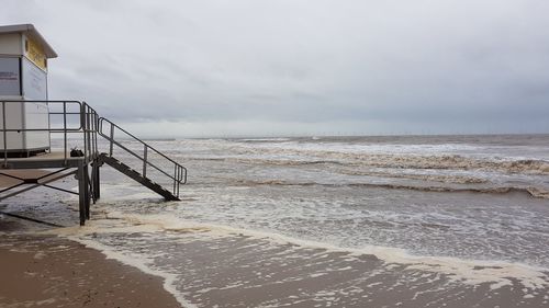 Scenic view of beach against sky