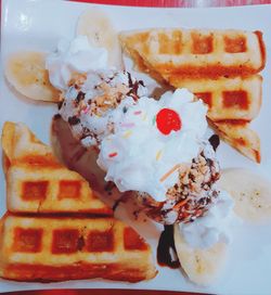 Close-up of ice cream in plate