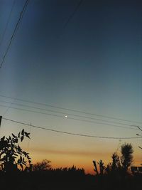 Low angle view of silhouette trees against sky during sunset