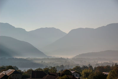 Scenic view of mountains against sky