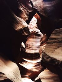 Directly below shot of rock formation