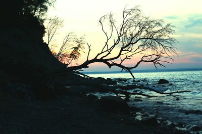 Scenic view of sea during sunset