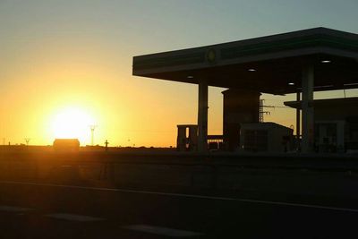 Built structure at sunset