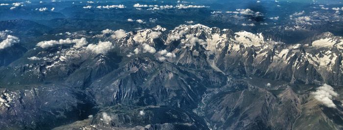 High angle view of mountain range