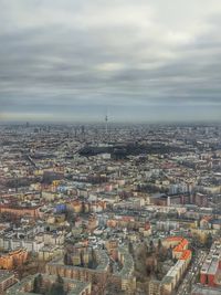 High angle view of buildings in city