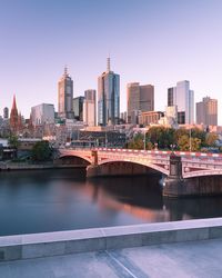 River passing through city buildings