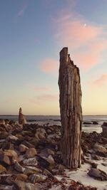Scenic view of sea at sunset