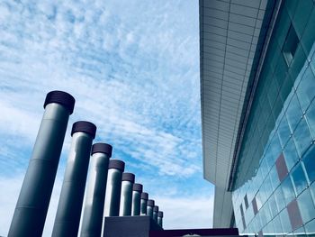 Low angle view of modern building against sky