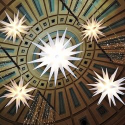 Low angle view of illuminated ceiling