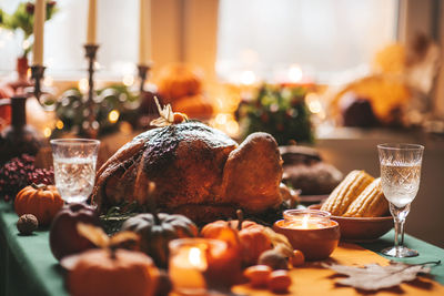 Close-up of food on table