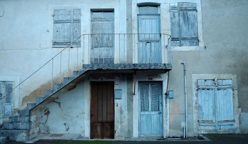 Closed door of old building