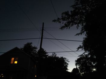 Low angle view of electricity pylon