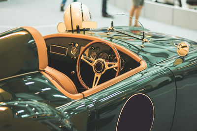Close-up of old-fashioned convertible car
