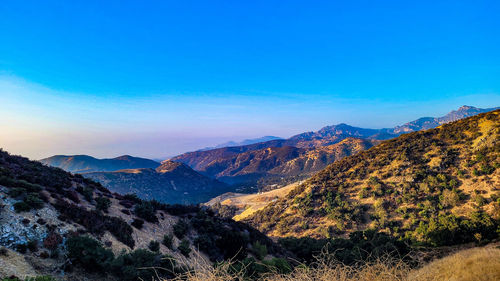 Scenic view of landscape against blue sky