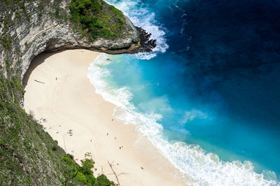 High angle view of beach