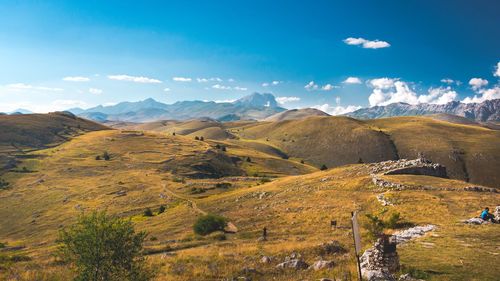 Scenic view of landscape from rocca calascio, abruzzo