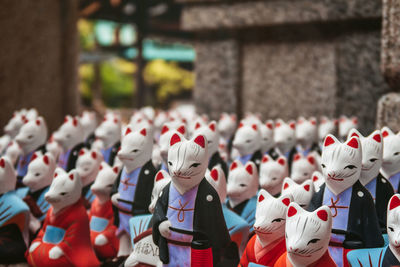 Close-up of stuffed toys for sale