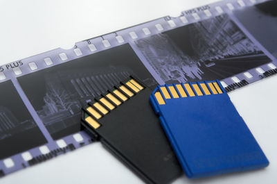 Close-up of film reels