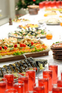 Close-up of fruit salad on table