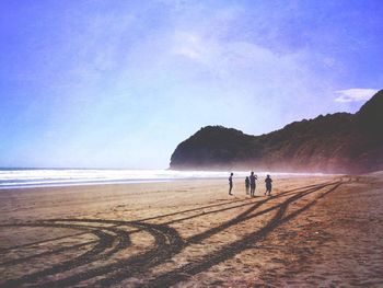 Tourists on beach