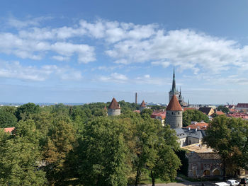 Panoramic view of townscape against sky