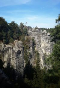 Scenic view of rocky mountains against sky