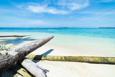 Scenic view of beach against sky