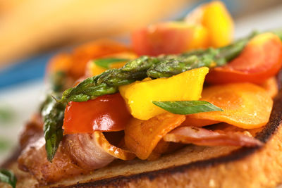 Close-up of fresh meal served in plate