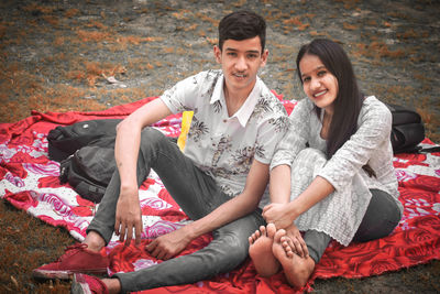 Portrait of a smiling young couple