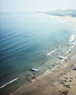 High angle view of beach against sky