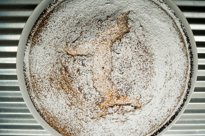 High angle view of bread in plate