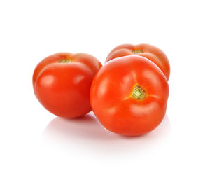 Close-up of tomatoes against white background