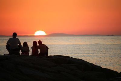 Scenic view of sea at sunset