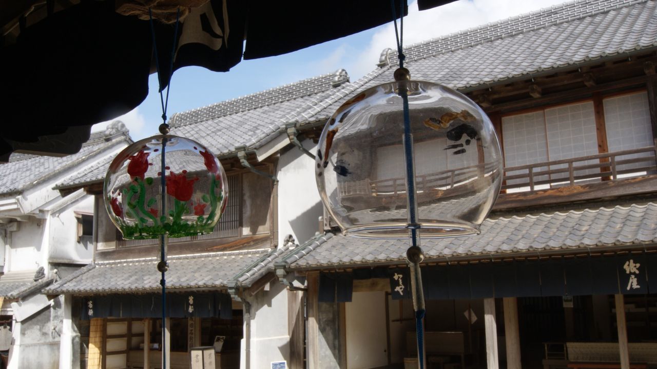 LOW ANGLE VIEW OF LANTERNS HANGING ON CEILING OF BUILDING