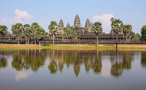 Reflection of building in water