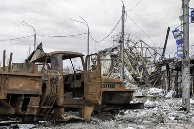 Close-up of construction site