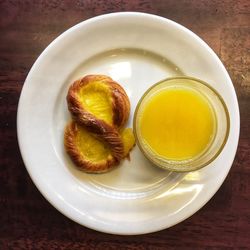 Close-up of breakfast served on table