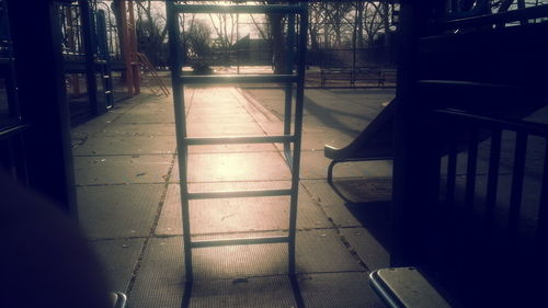 Empty benches in the dark