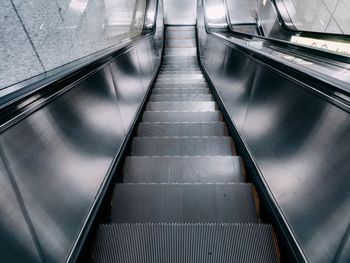 High angle view of escalator